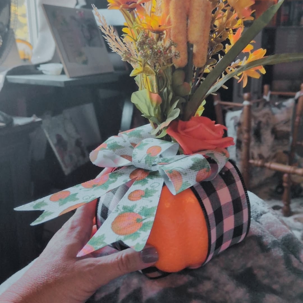 Handmade Autumn Harvest Faux Floral Arrangement